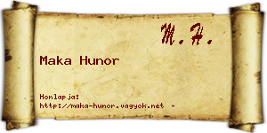 Maka Hunor névjegykártya